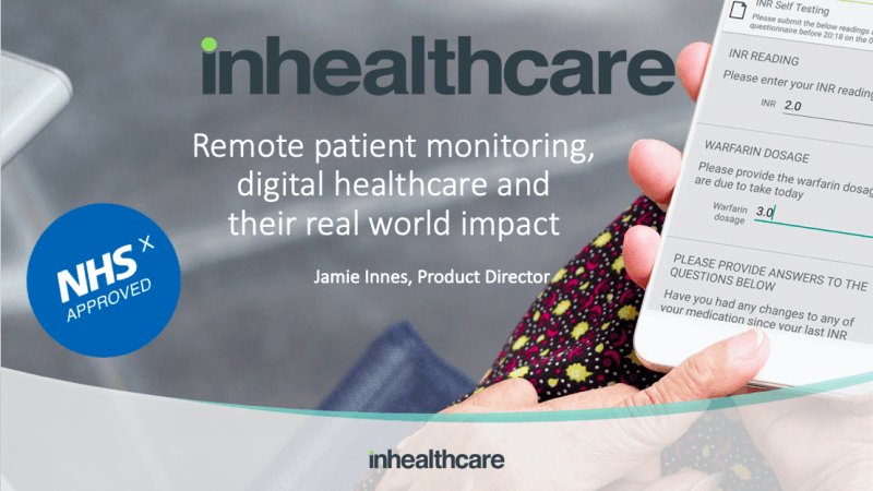 Front page of an Inhealthcare presentation o Remote patient monitoring and digital healthcare