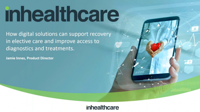 Front page of an Inhealthcare presentation about how digital healthcare can support elective recovery