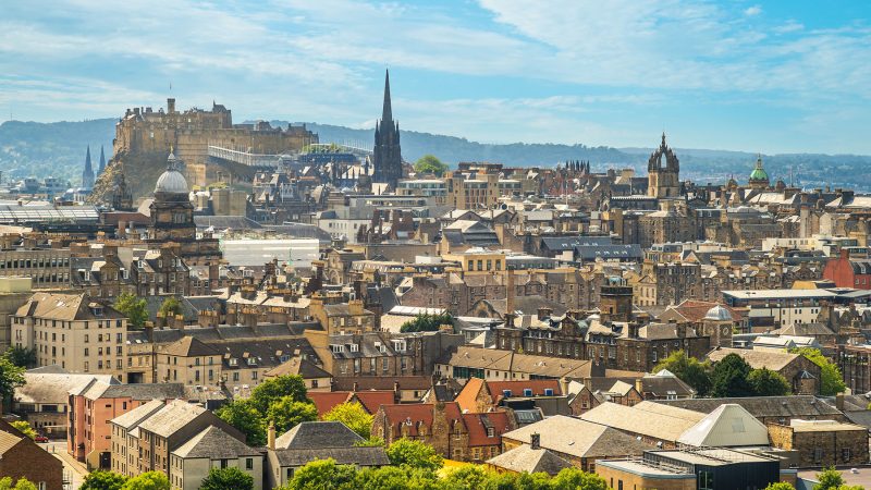 Cityscape of Edinburgh to support story about successful bidder for NHS Scotland contract